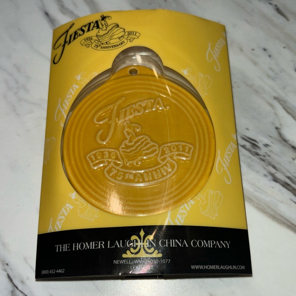 Fiesta 75th Anniversary collectible ornament marigold yellow